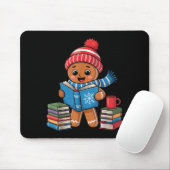 Christmas Bookworm Gingerbread Reading Books Funny Muismat (Met muis)