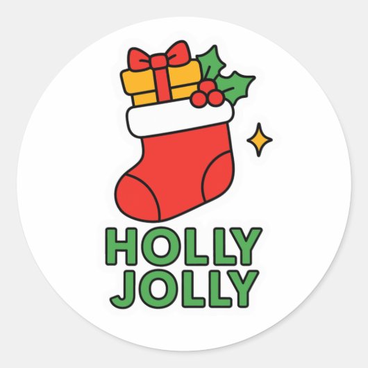 Christmas boot ronde sticker (Voorkant)