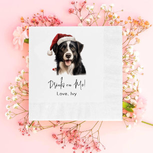 Christmas Border Collie Dog Drink op mij Servet