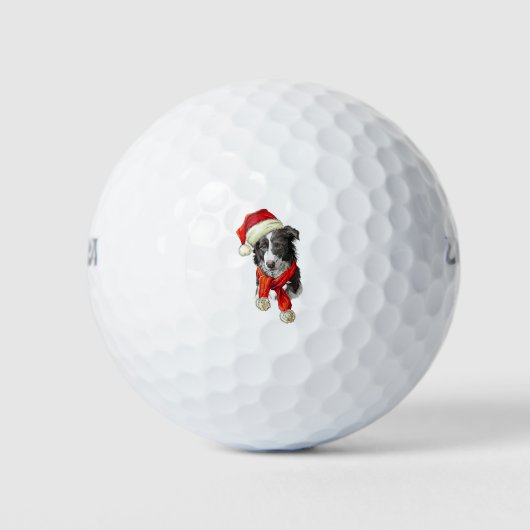 Christmas Border Collie dog Golfballen (Voorkant)