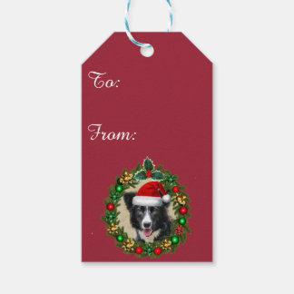 Christmas Border Collie hond cadeau labels Cadeaulabel