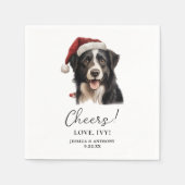 Christmas Border Collie Hond Gepersonaliseerde Pro Servet (Voorkant)