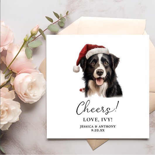 Christmas Border Collie Hond Gepersonaliseerde Pro Servet