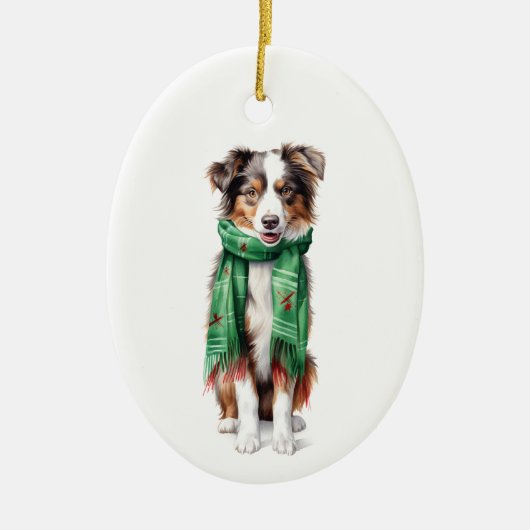 Christmas Border Collie Ornament – Vakantie Huisdi (Voorkant)