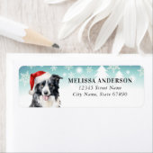 Christmas Border Collie retour adreslabels Etiket (Insitu)