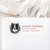 Christmas Border Collie retour adreslabels Etiket (Insitu)
