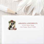 Christmas Border Collie retour adreslabels Etiket (Insitu)