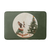 Christmas Boston Terrier Dog Badmat (Voorkant)