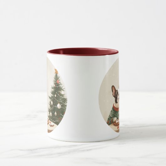 Christmas Boston Terrier Dog Mok (Midden)