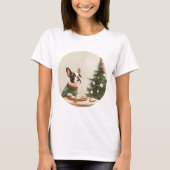 Christmas Boston Terrier Dog T-shirt (Voorkant)