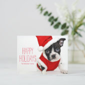 Christmas boston terrier feestdagenkaart (Staand voorkant)