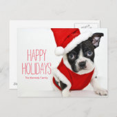 Christmas boston terrier feestdagenkaart (Voorkant / Achterkant)