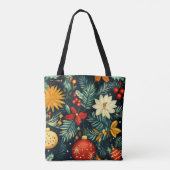 Christmas Botanical – Festive Ornaments & Florals Tote Bag (Achterkant)