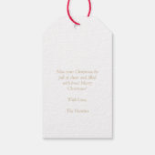 Christmas Botanical Holly Branches and Poinsettias Cadeaulabel (Achterkant)