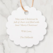 Christmas Botanical Holly Branches Poinsettias Bedankjes Labels (Achterkant)