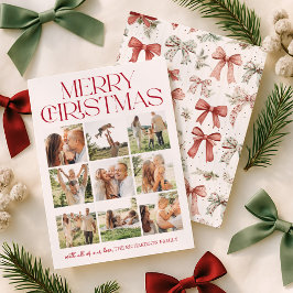 Christmas Bow 9 Photo Feestdagenkaart