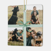 Christmas Bow Cadeau Fotocollage Keepsake Keramisch Ornament (Links)