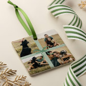 Christmas Bow Cadeau Fotocollage Keepsake Keramisch Ornament