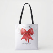 Christmas Bow Charm Tote Bag (Voorkant)