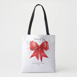 Christmas Bow Charm Tote Bag