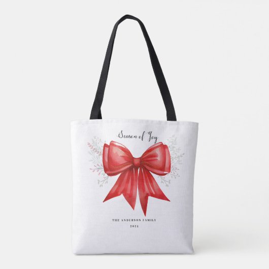 Christmas Bow Charm Tote Bag (Achterkant)