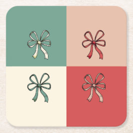 christmas bow conquette kartonnen onderzetters