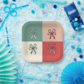 christmas bow conquette papieren bordje (Feest)