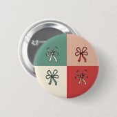 christmas bow conquette ronde button 5,7 cm (Voorkant /achterkant)