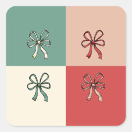 christmas bow conquette vierkante sticker