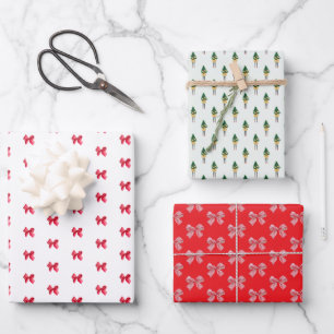 Christmas Bow Coquette Inpakpapier Vel
