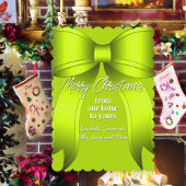 Christmas Bow Lime Green Wenskaart Kaart