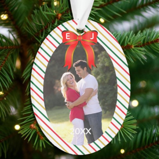 Christmas Bow-monogram Ornament