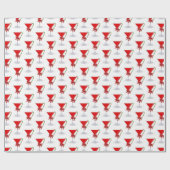 Christmas Bow On Holiday Martini with Candy Cane Cadeaupapier (Vlak)