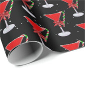 Christmas Bow On Holiday Martini with Candy Cane Cadeaupapier (Rol Hoek)
