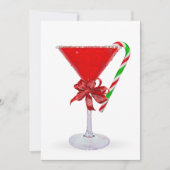 Christmas Bow On Martini Cocktail Feestdagenkaart (Voorkant)