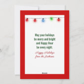 Christmas Bow On Martini Cocktail Feestdagenkaart (Achterkant)