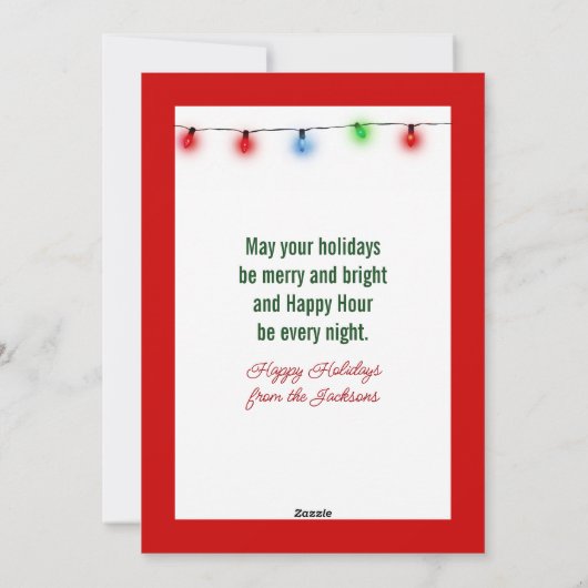 Christmas Bow On Martini Cocktail Feestdagenkaart (Achterkant)