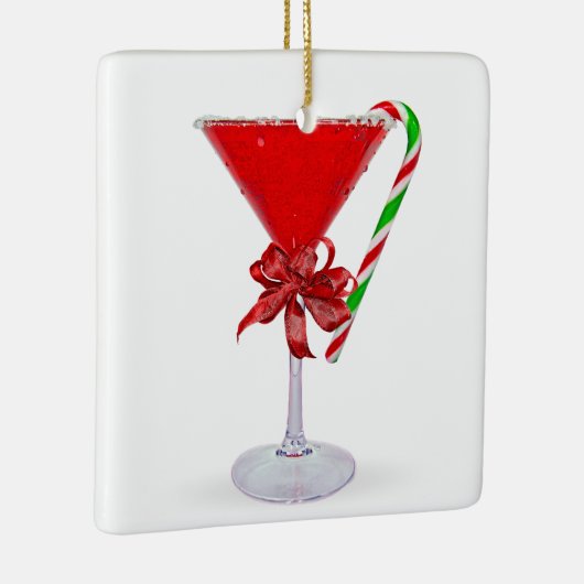Christmas Bow On  Martini Cocktail Keramisch Ornament (Rechts)