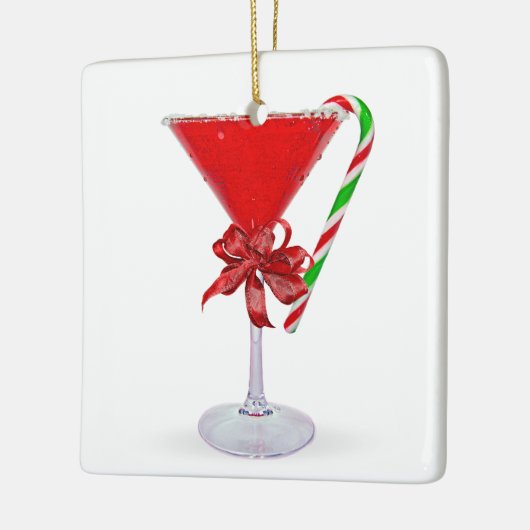 Christmas Bow On  Martini Cocktail Keramisch Ornament (Links)
