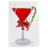 Christmas Bow On Martini Cocktail Medium Cadeauzakje (Voorkant)