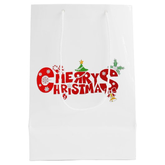 Christmas Bow On Martini Cocktail Medium Cadeauzakje (Achterkant)