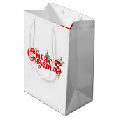 Christmas Bow On Martini Cocktail Medium Cadeauzakje (Achterkant Gekanteld)