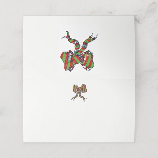 Christmas Bow Place Card Plaatskaartje (Buitenkant ongevouwen)