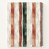 Christmas Bow Rustic Stripes Personalized Notitieboek (Achterkant)