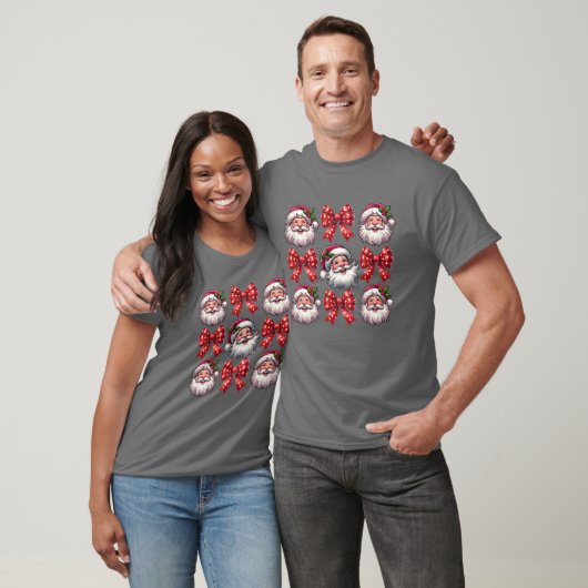 Christmas Bow Santa Christmas Christmas Retro girl T-shirt (Unisex)