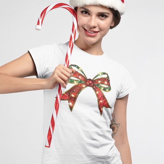 Christmas Bow Stropdas met verlichting Noel Seizoe T-shirt