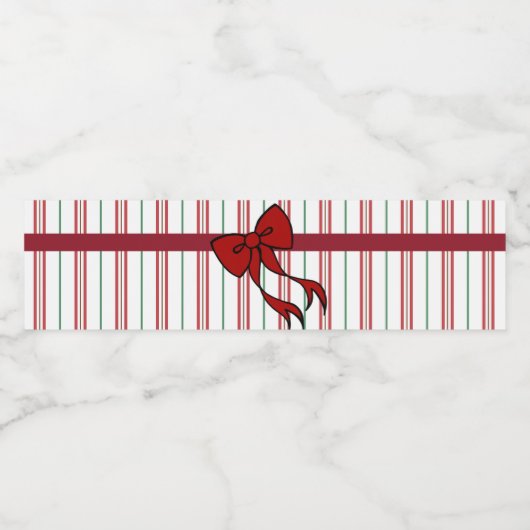 Christmas Bow Water Bottle Labels Waterfles Etiket (Enkel label)