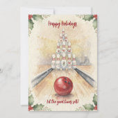 Christmas Bowling Holiday Greeting Cards Feestdagenkaart (Voorkant)