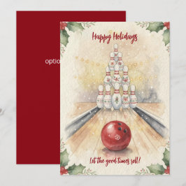 Christmas Bowling Holiday Greeting Cards Feestdagenkaart