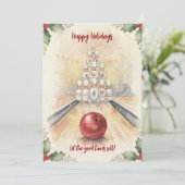 Christmas Bowling Holiday Greeting Cards Feestdagenkaart (Staand voorkant)